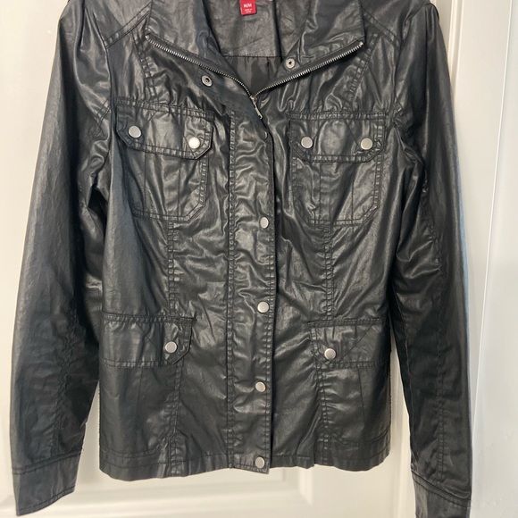 Black Moto Biker Jacket Lightweight Size Medium NWOT - Picture 2 of 8